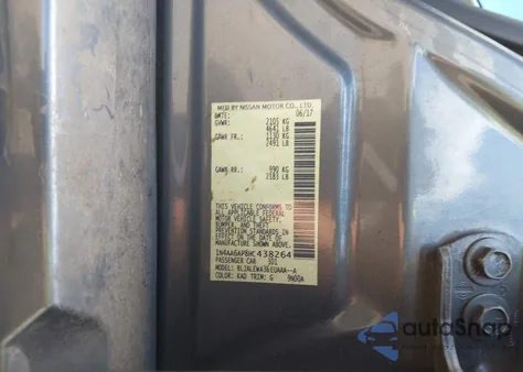 2017 Nissan Maxima 3.5 Sl z USA, uszkodzony, nr VIN 1N4AA6AP8HC438264